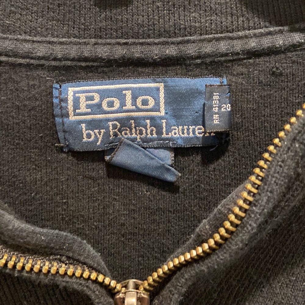THRIFTED UPCYCLED POLO CROP LONG SLEEVE QUARTER ZIP - Picture 3 of 4
